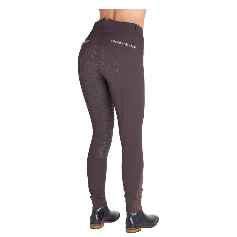 Montar Eva Ladies Full Silicone Seat Breeches - Brown